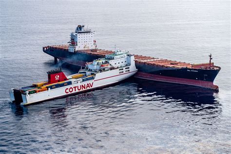 two cargo ships collide
